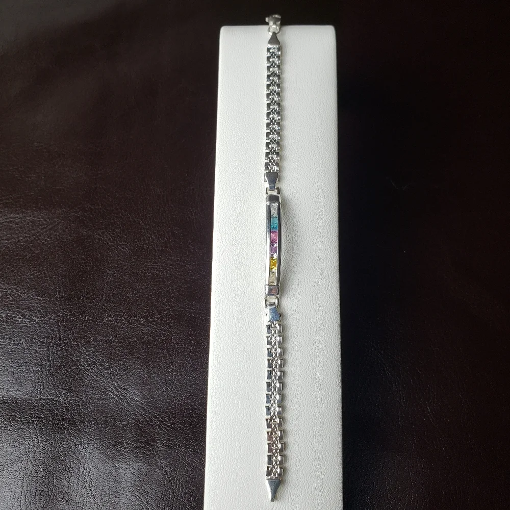 925 fine silver girl bracelet‎ with zircon stones